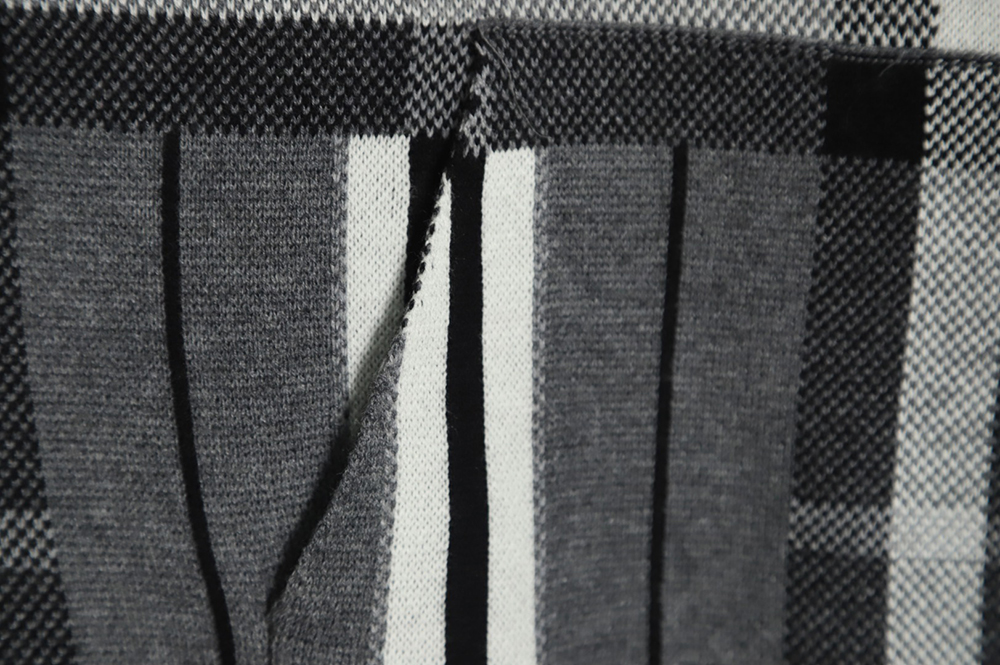 Burberry Grey Striped Knit Hoodie