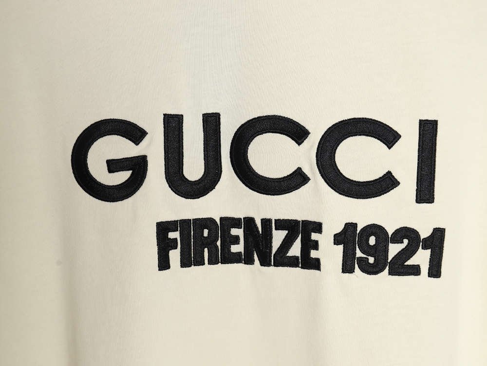 Gucci classic 1921 letter embroidered logo pattern short sleeve