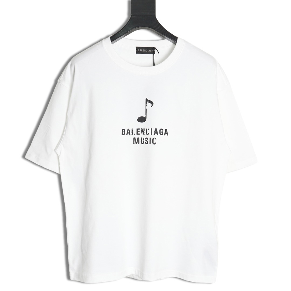 Balenciaga Musical Notes Oil Painting Print Short Sleeve