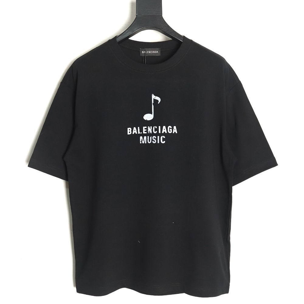 Balenciaga Musical Notes Oil Painting Print Short Sleeve TSK1