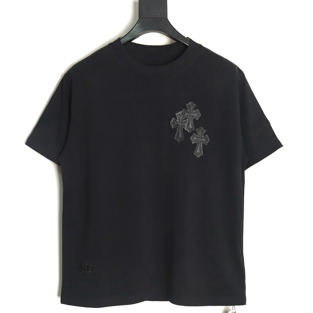 Chrome Hearts leather label short-sleeved T-shirt