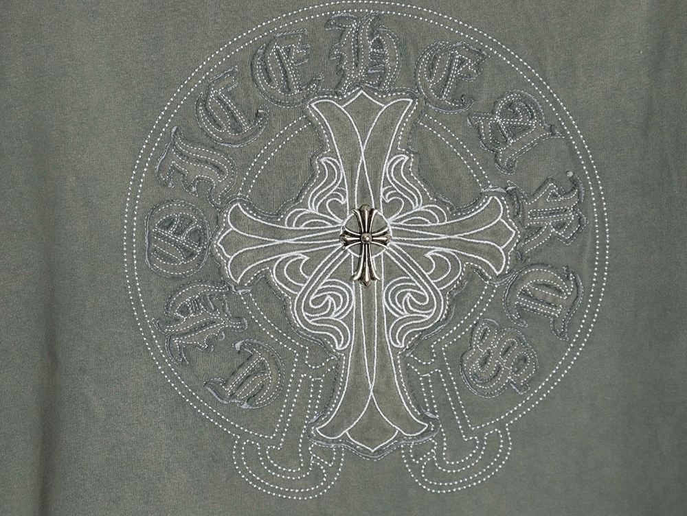 Chrome hearts horseshoe flower logo short sleeve T-shirt