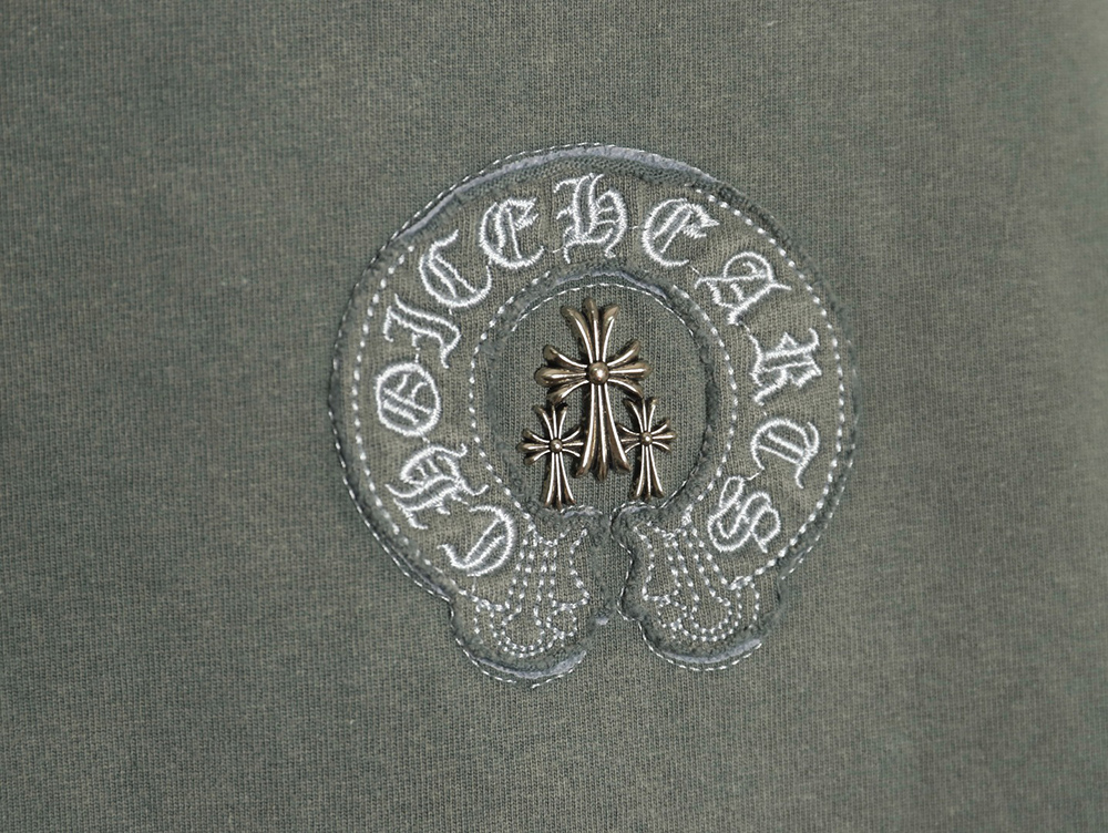 Chrome hearts horseshoe flower logo short sleeve T-shirt