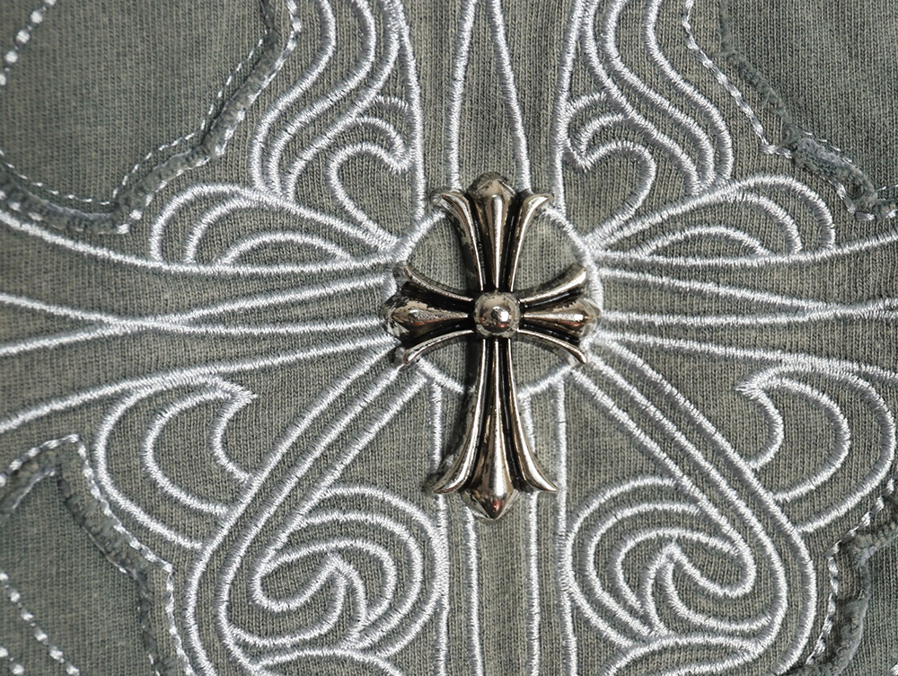 Chrome hearts horseshoe flower logo short sleeve T-shirt