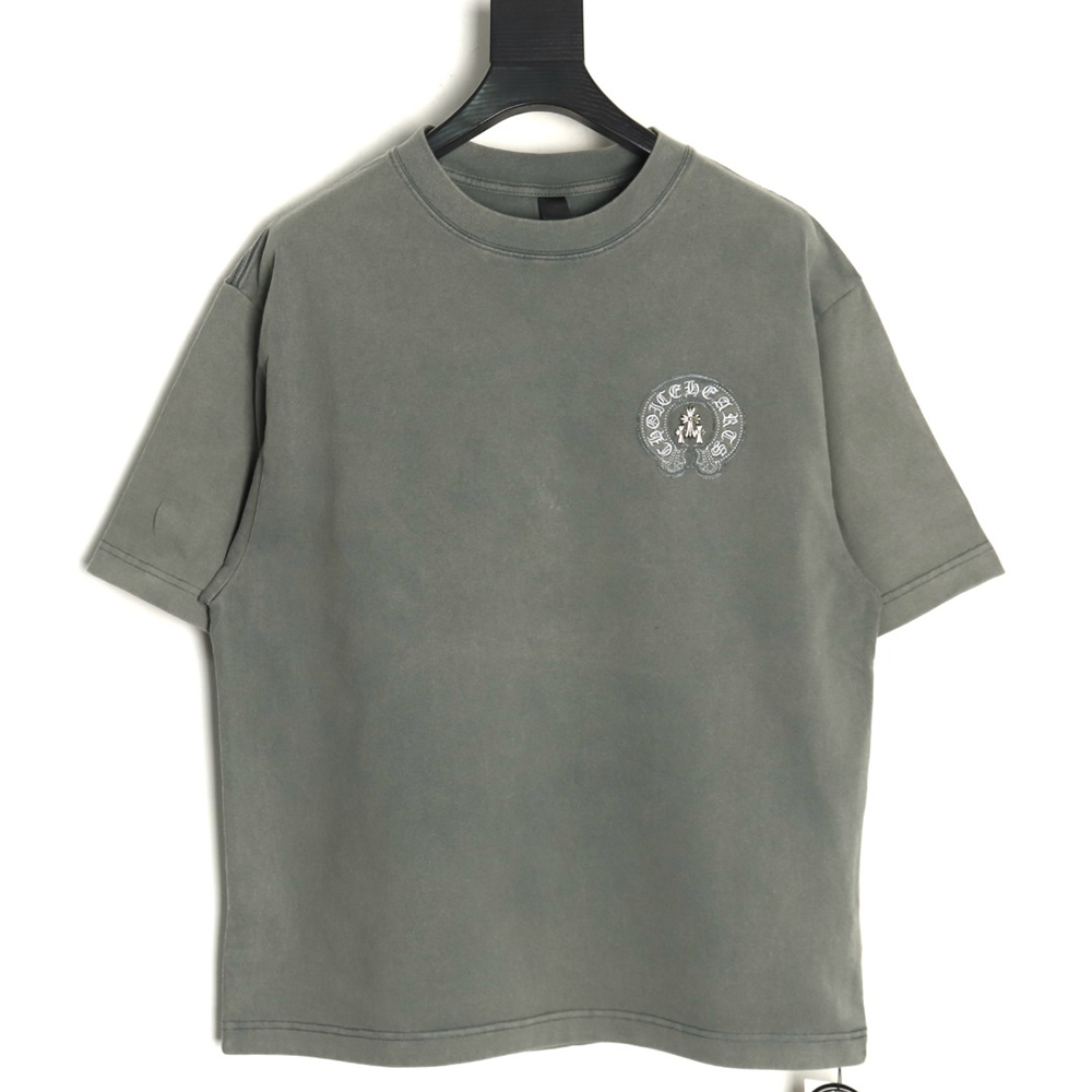 Chrome hearts horseshoe flower logo short sleeve T-shirt