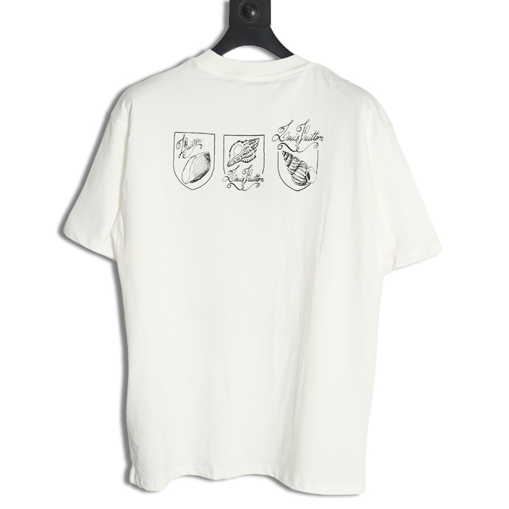 Louis Vuitton Conch Shell Lettering Printed Round Neck Short Sleeve T-Shirt