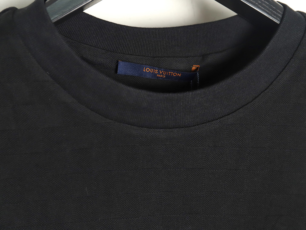 Louis Vuitton Gold Thread Badge Checkerboard Short Sleeves