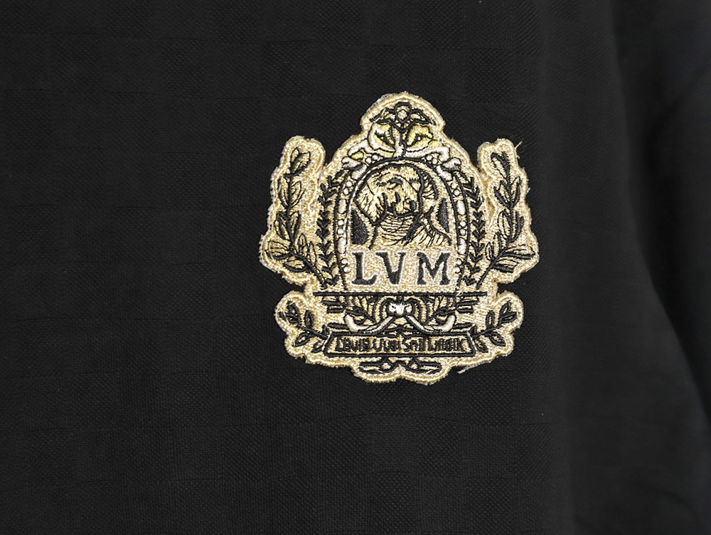 Louis Vuitton Gold Thread Badge Checkerboard Short Sleeves