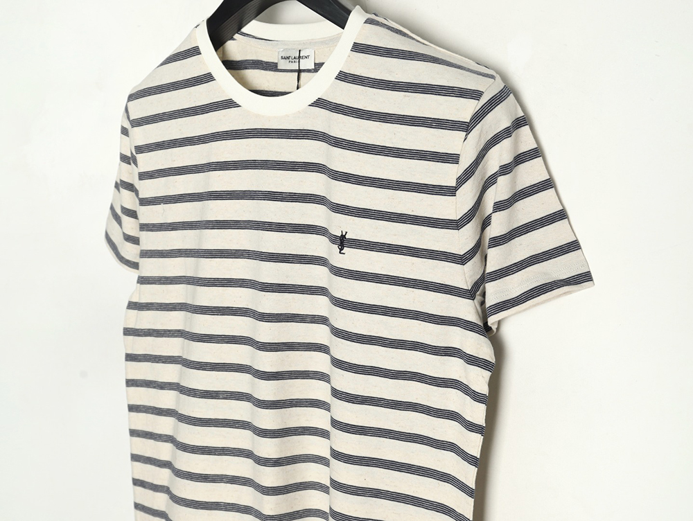 Saint Laurent black and white striped short-sleeved T-shirt
