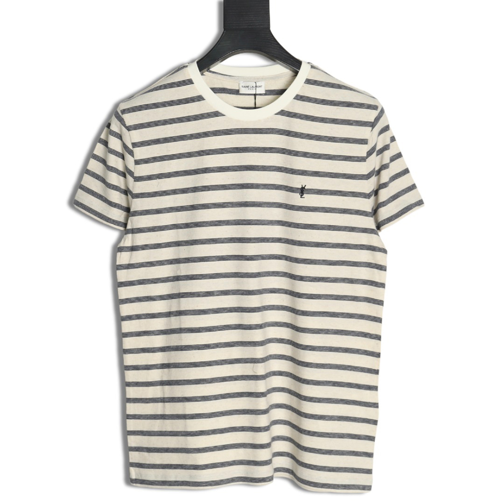 Saint Laurent black and white striped short-sleeved T-shirt