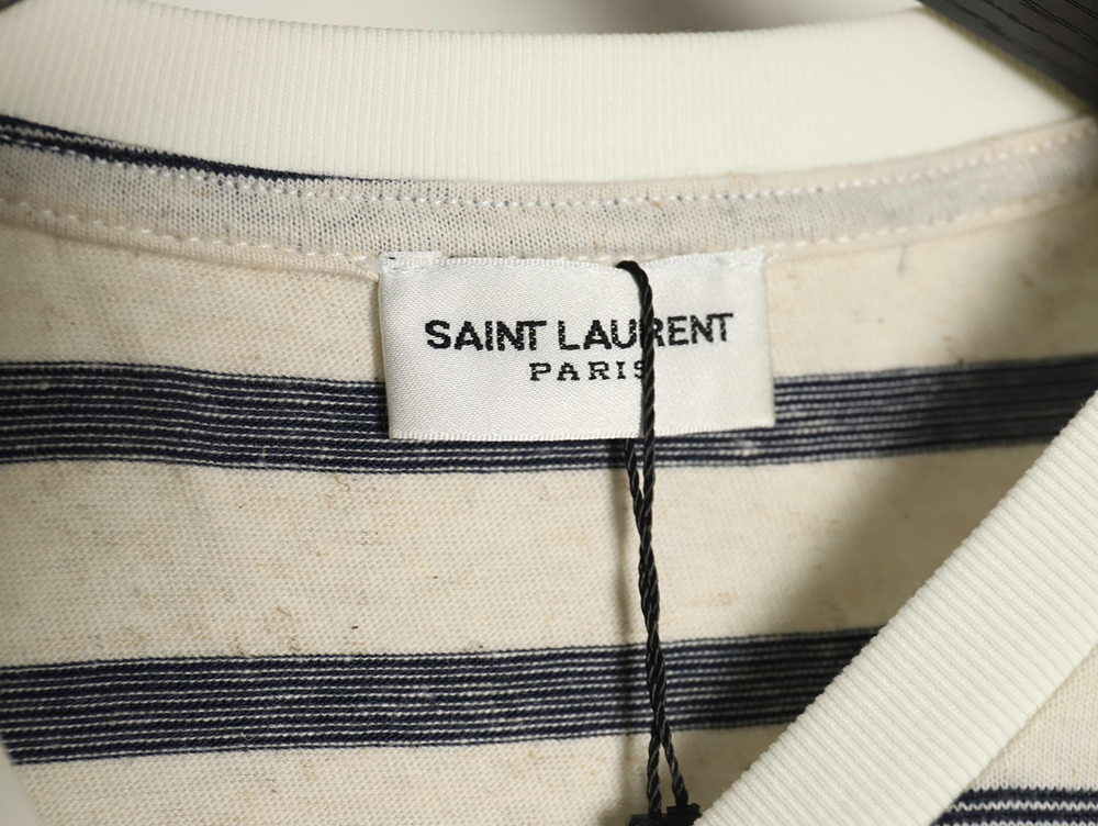Saint Laurent black and white striped short-sleeved T-shirt