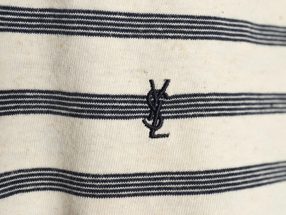 Saint Laurent black and white striped short-sleeved T-shirt