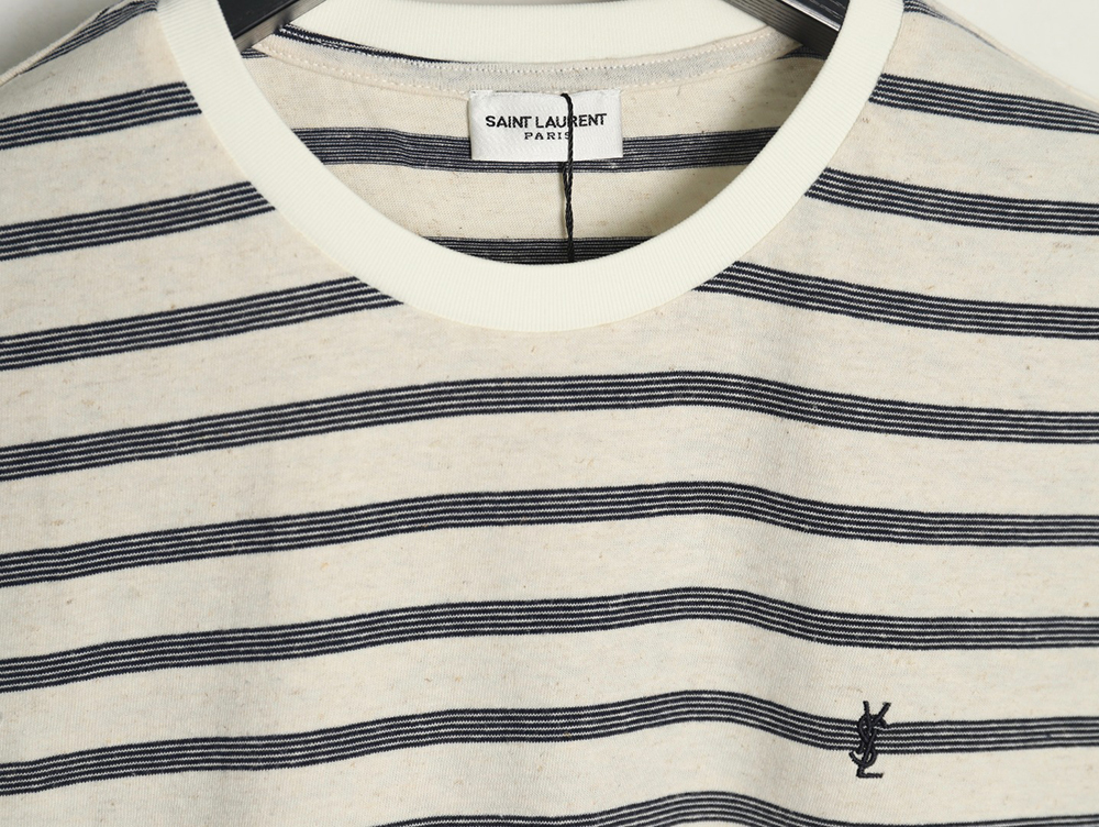 Saint Laurent black and white striped short-sleeved T-shirt
