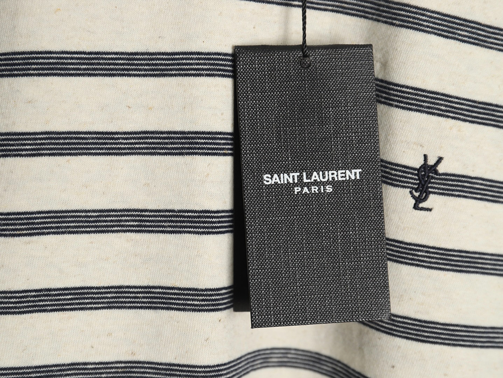 Saint Laurent black and white striped short-sleeved T-shirt