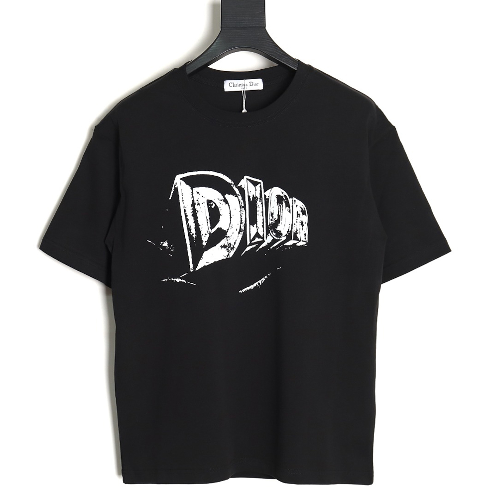 Dior hand-painted lettering short-sleeved T-shirt