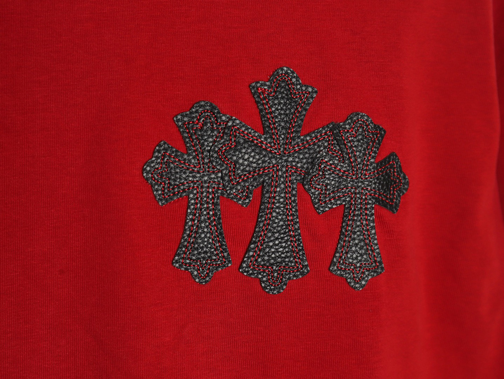 Chrome Hearts leather logo short-sleeved T-shirt