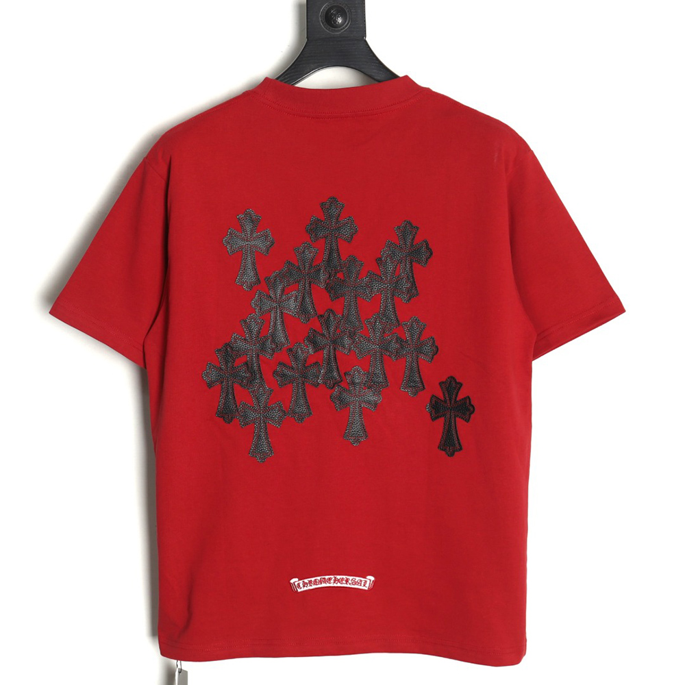 Chrome Hearts leather logo short-sleeved T-shirt