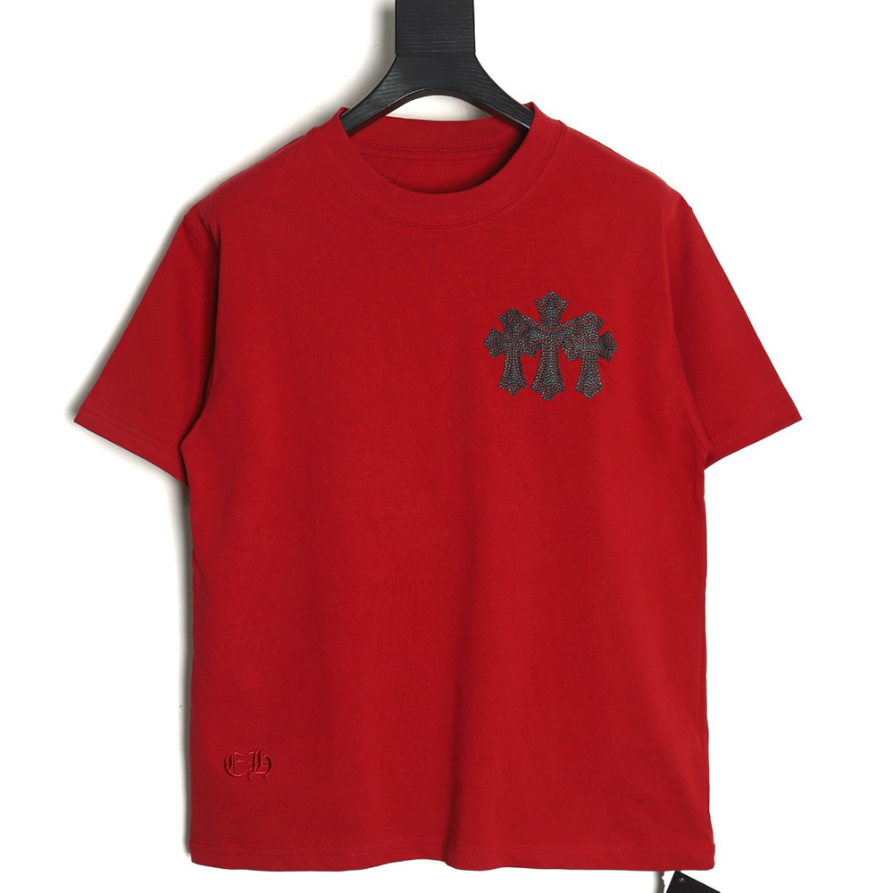 Chrome Hearts leather logo short-sleeved T-shirt