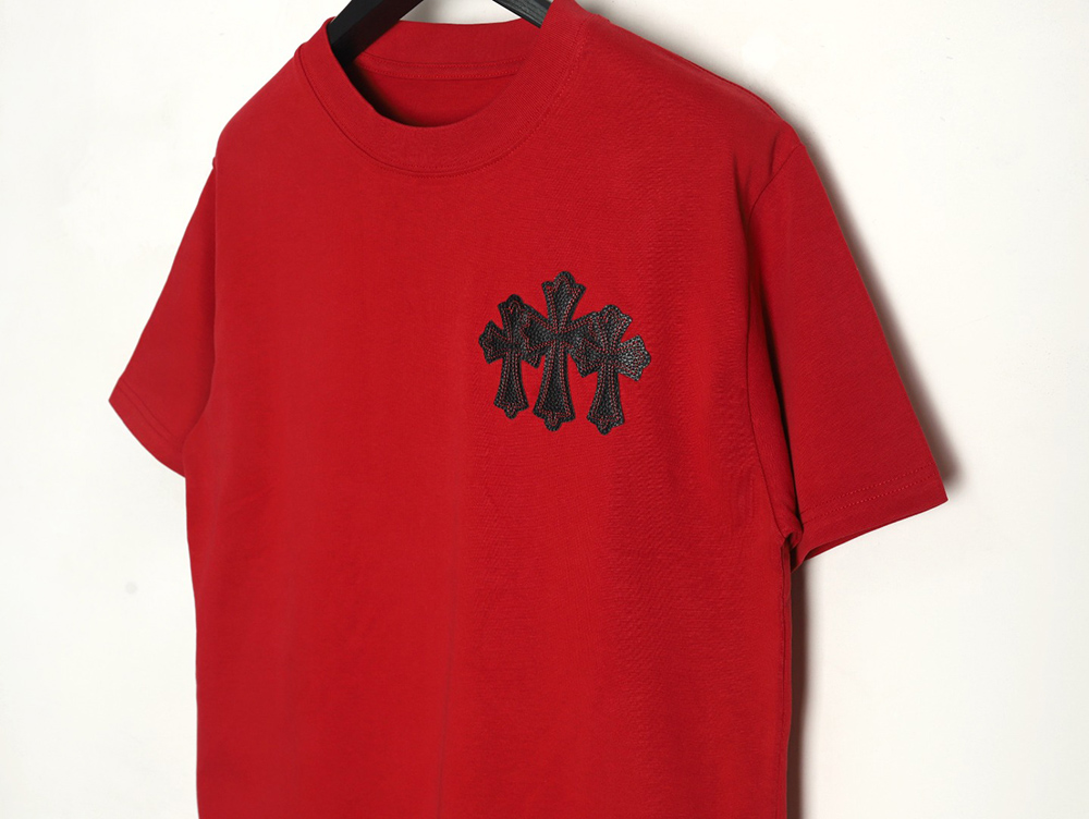 Chrome Hearts leather logo short-sleeved T-shirt