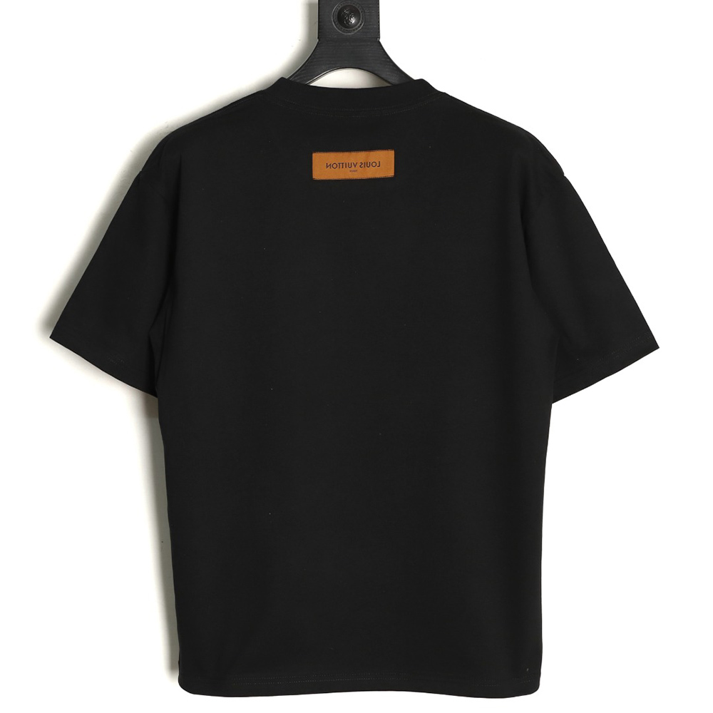 Louis Vuitton silver lettering short-sleeved T-shirt