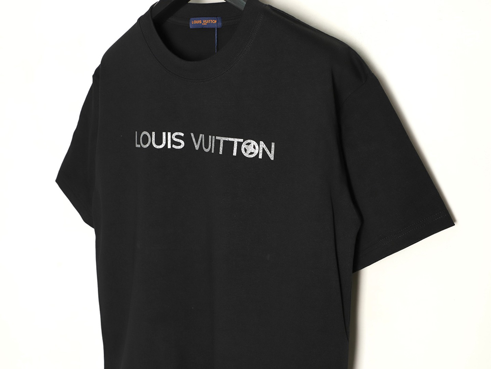 Louis Vuitton silver lettering short-sleeved T-shirt