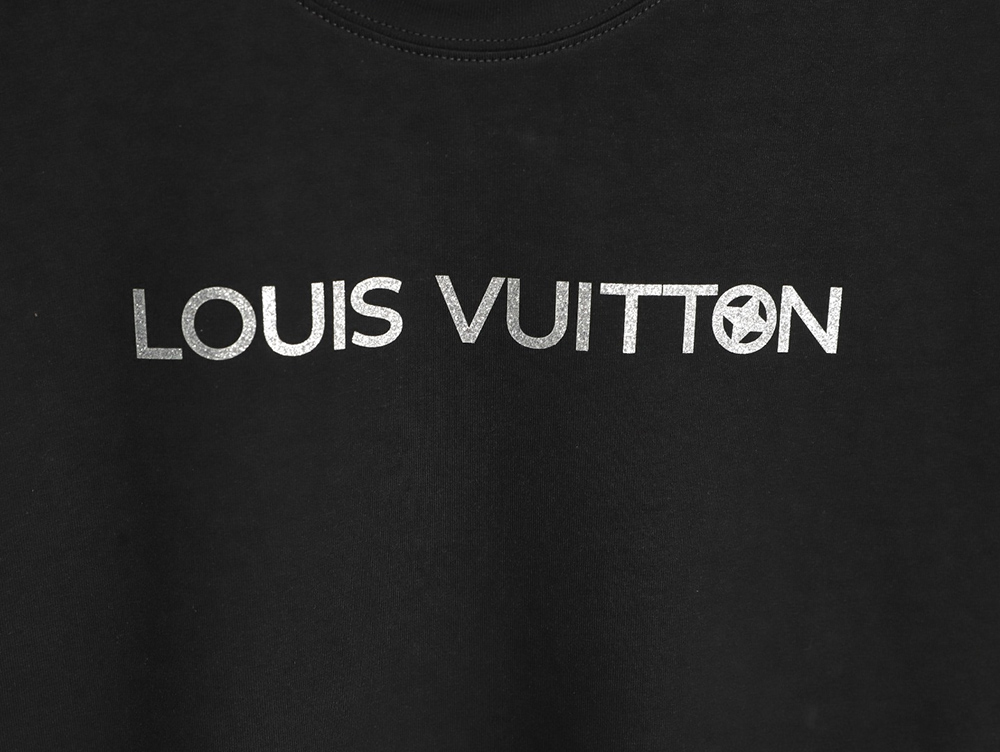 Louis Vuitton silver lettering short-sleeved T-shirt