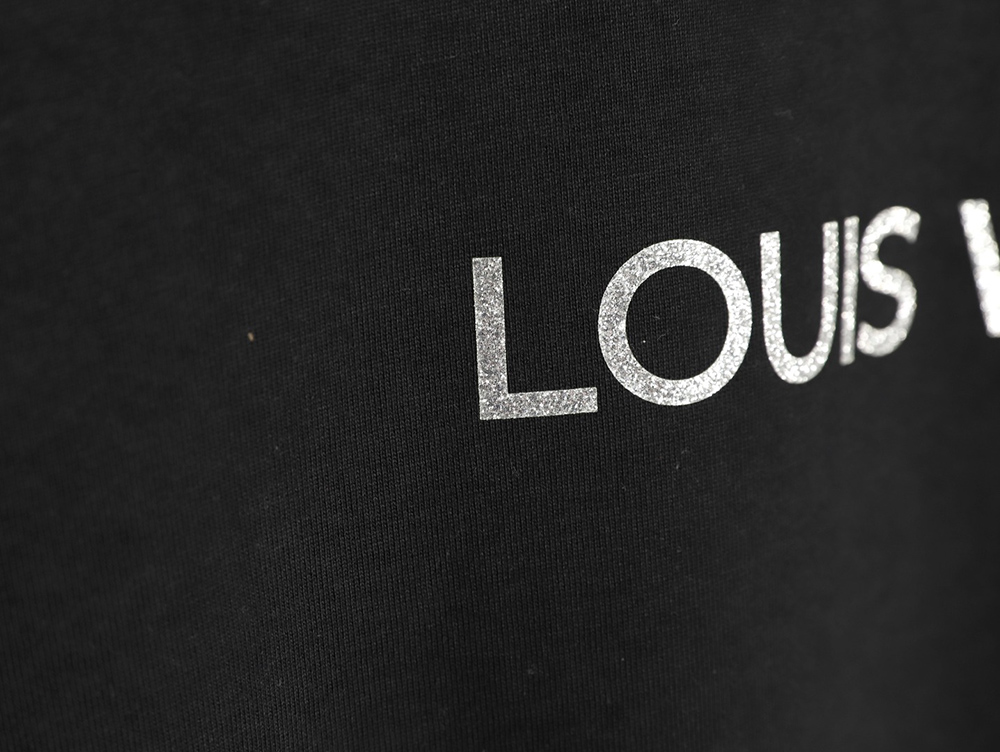 Louis Vuitton silver lettering short-sleeved T-shirt