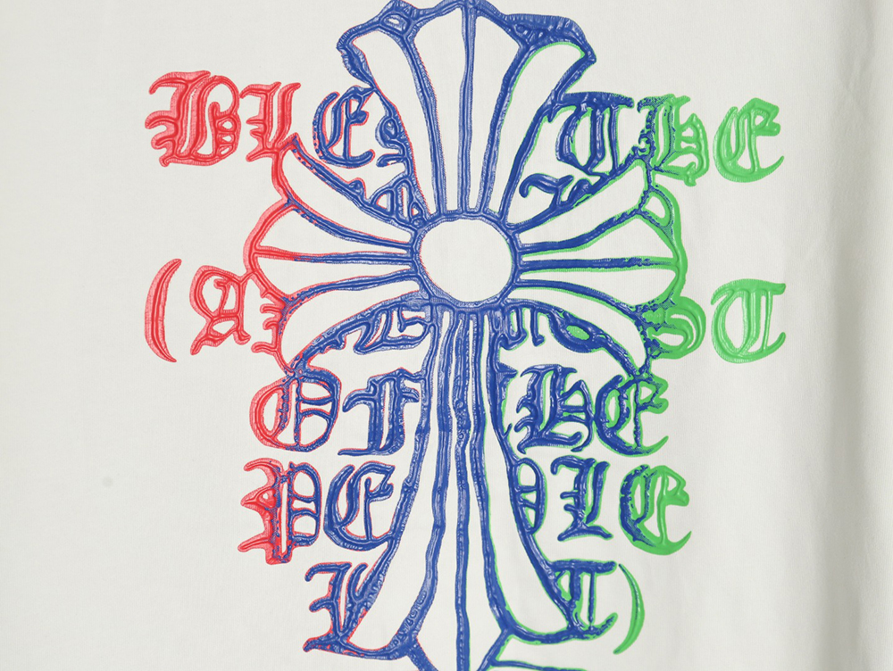 Chrome Hearts Sanskrit Cross Color Foam Printed T-Shirt