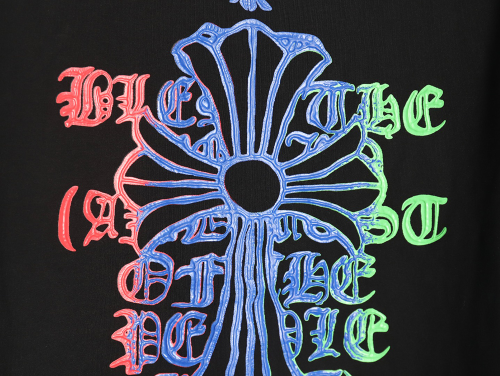 Chrome Hearts Sanskrit Cross Color Foam Printed T-Shirt TSK1