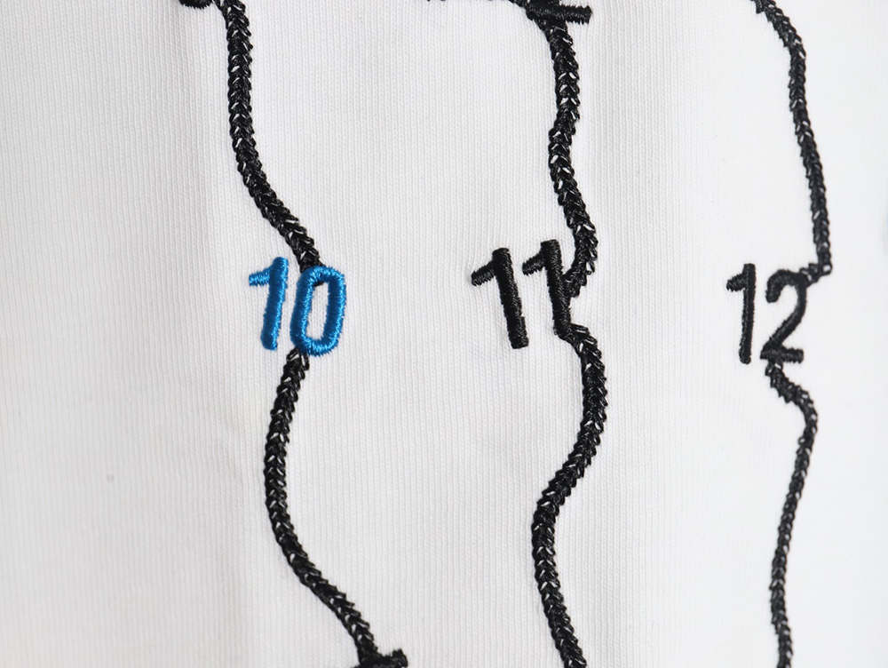 Maison Margiela geometric numbers embroidered short-sleeved T-shirt