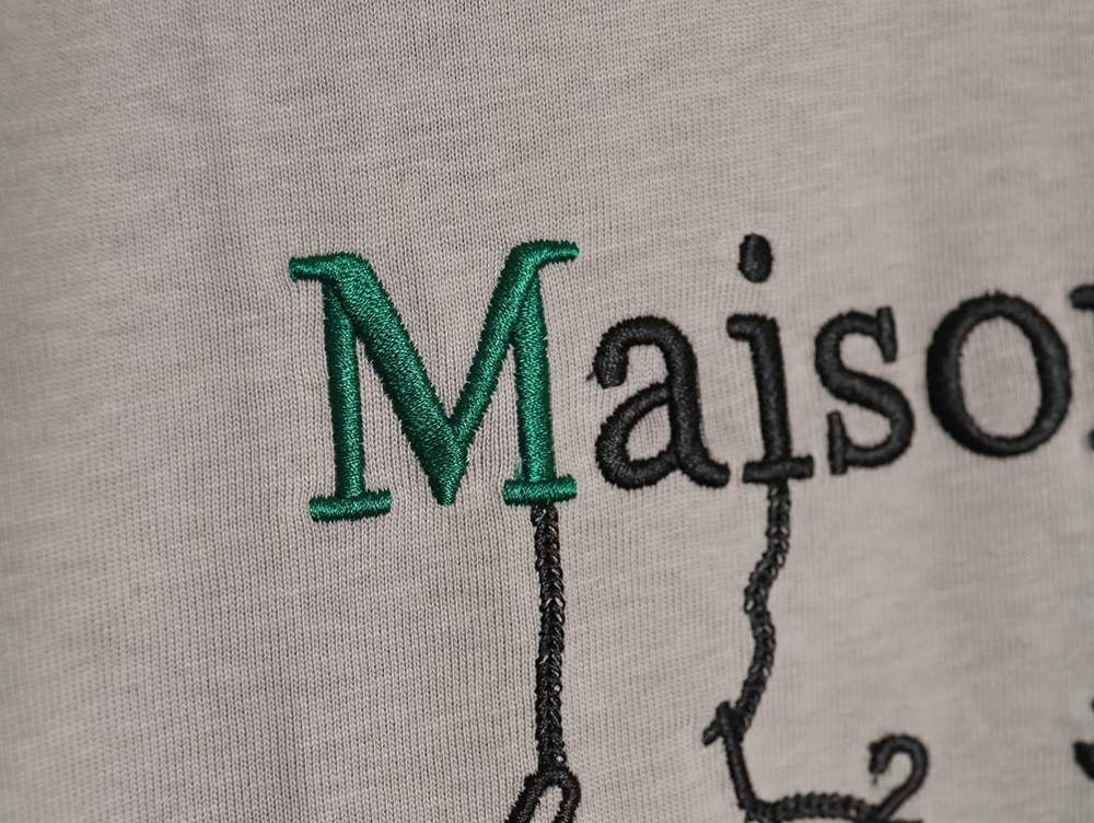 Maison Margiela geometric numbers embroidered short-sleeved T-shirt TSK1