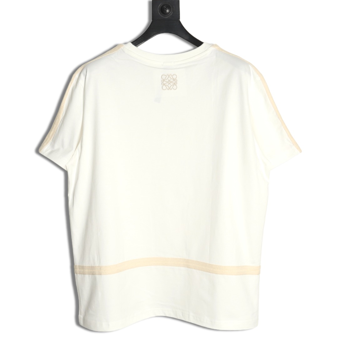 Loewe Colorblock Braided Ribbon Crew Neck T-shirt
