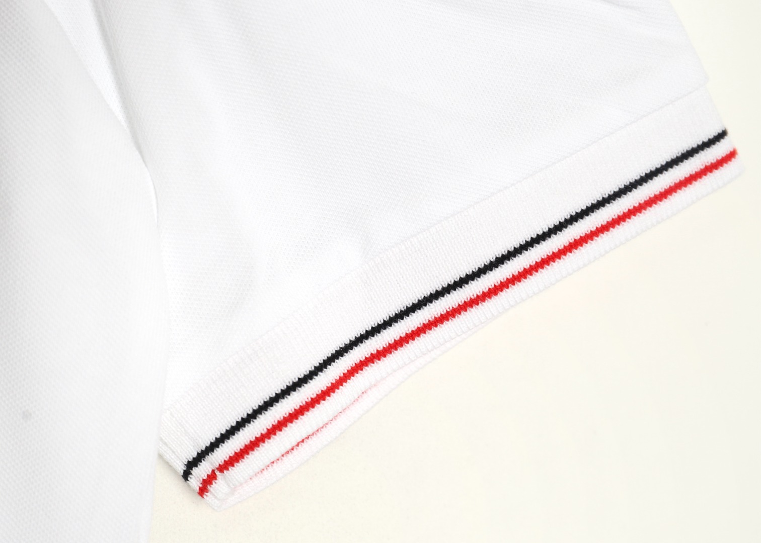 Prada embroidered logo red edge short-sleeve polo shirt