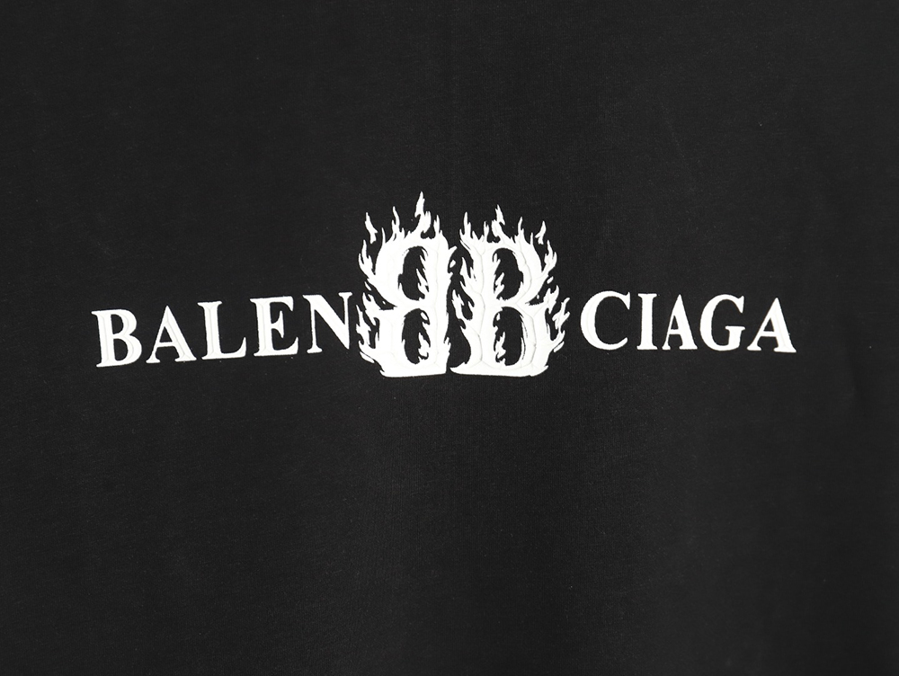 Balenciaga Flame Double B Letter Print Short Sleeve TSK1