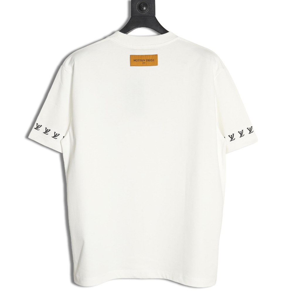 Louis Vuitton double sleeve badge slogan embroidered short sleeves
