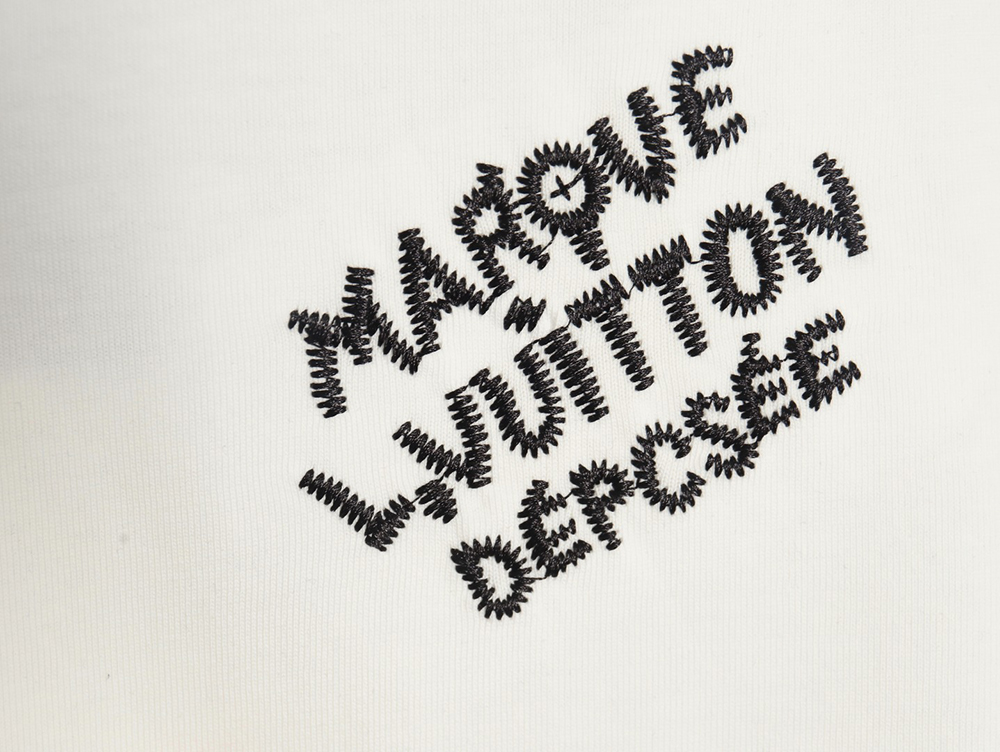 Louis Vuitton double sleeve badge slogan embroidered short sleeves