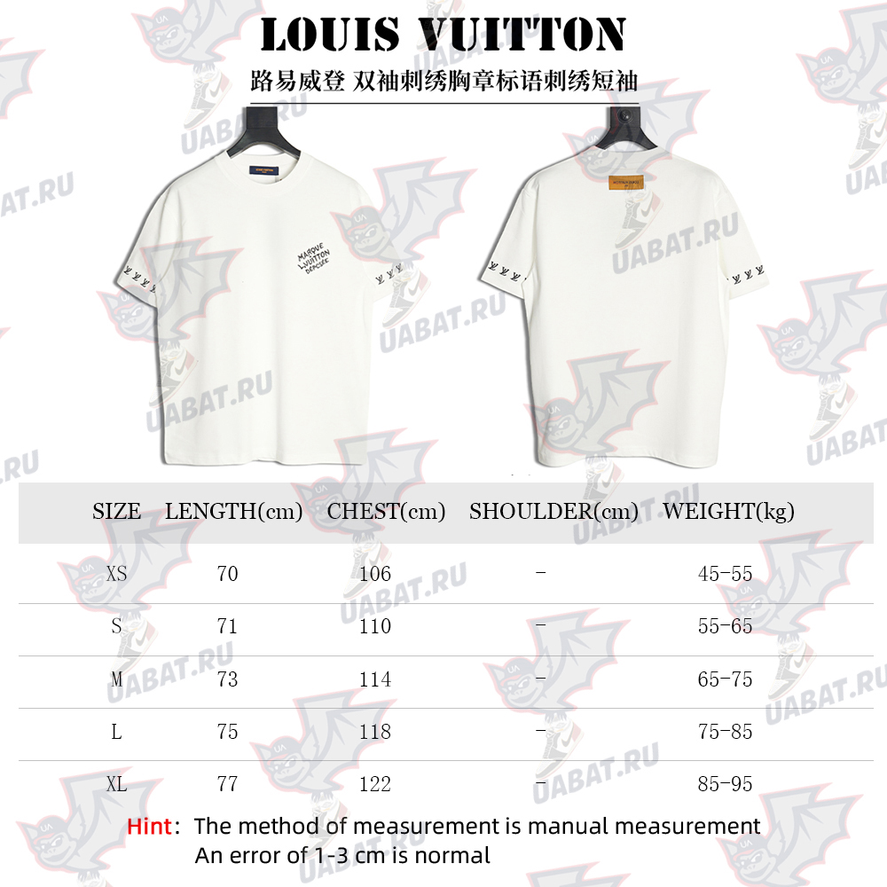 Louis Vuitton double sleeve badge slogan embroidered short sleeves