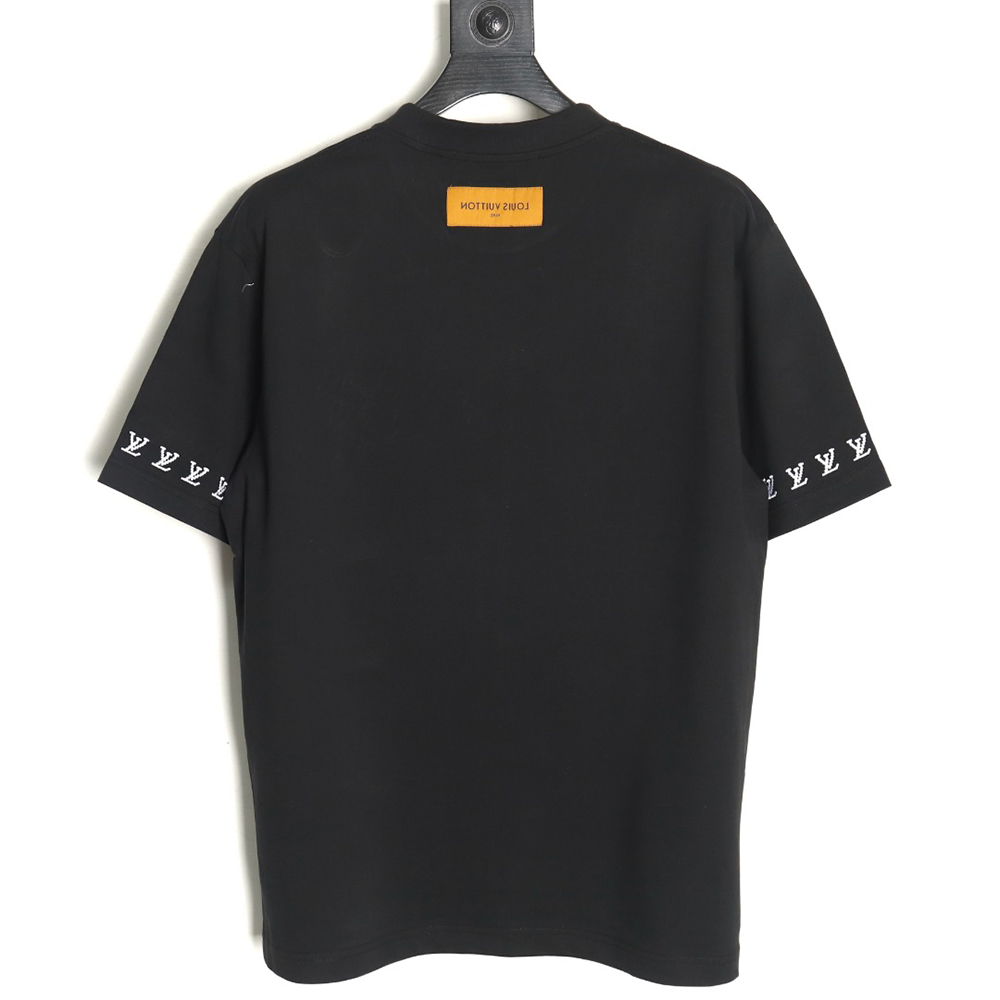 Louis Vuitton double sleeve badge slogan embroidered short sleeves TSK1