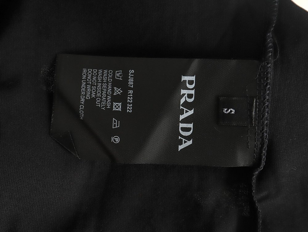 Prada Overlapping Embroidered Triangle Logo Short Sleeve TSK1