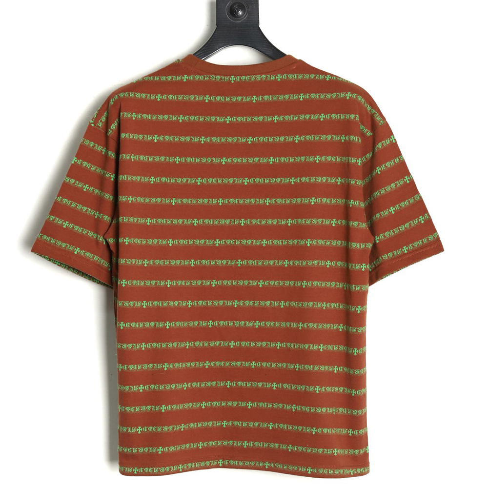 Chrome Hearts Striped Cross Short Sleeve T-Shirt TSK2