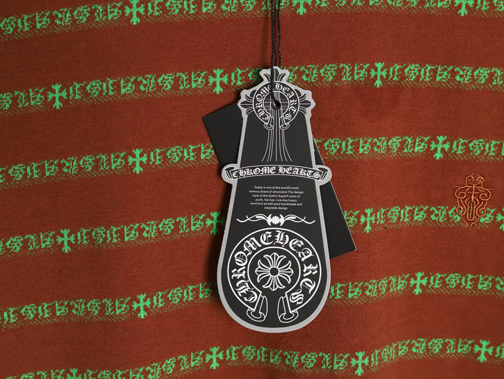 Chrome Hearts Striped Cross Short Sleeve T-Shirt TSK2