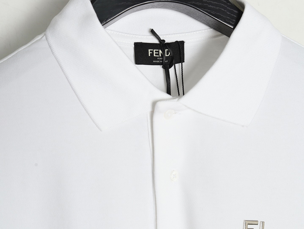 Fendi hardware metal label double F logo short-sleeved POLO shirt