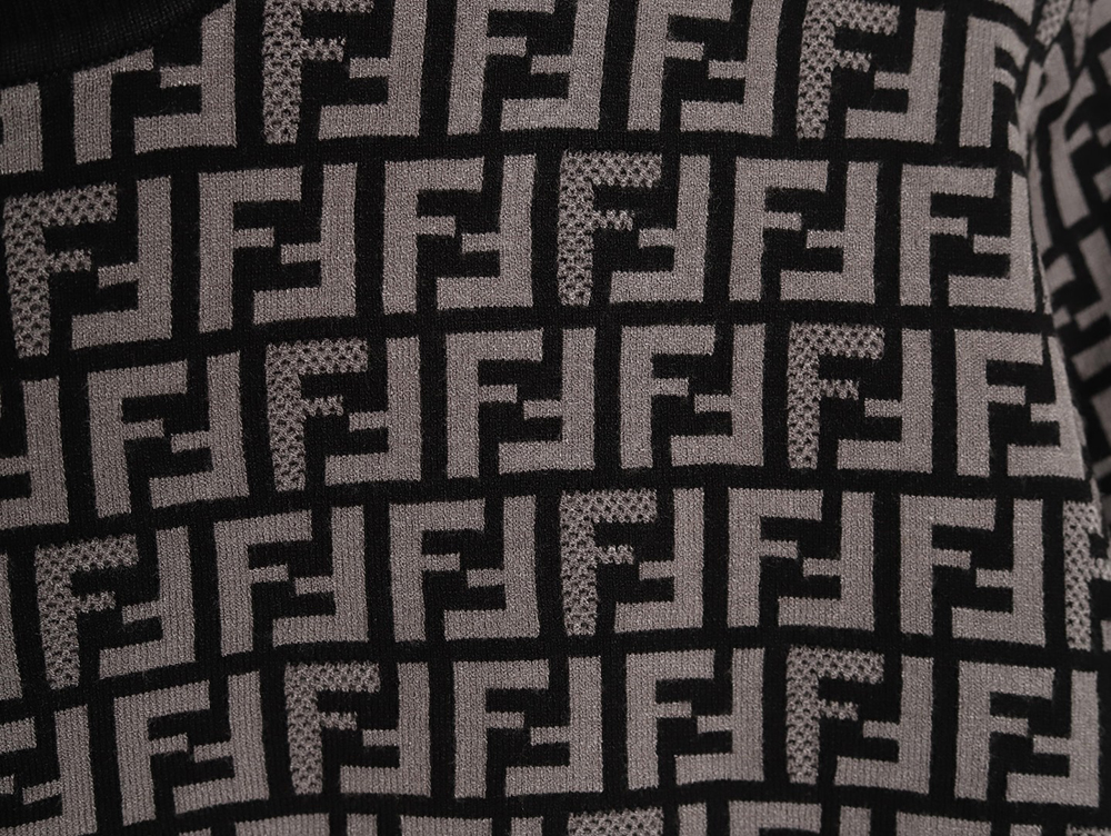 Fendi all over FF jacquard knitted short sleeve T-shirt TSK1