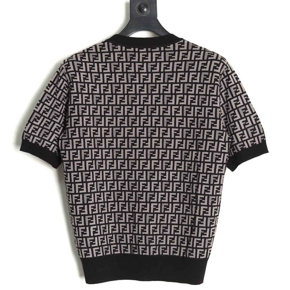 Fendi all over FF jacquard knitted short sleeve T-shirt TSK1