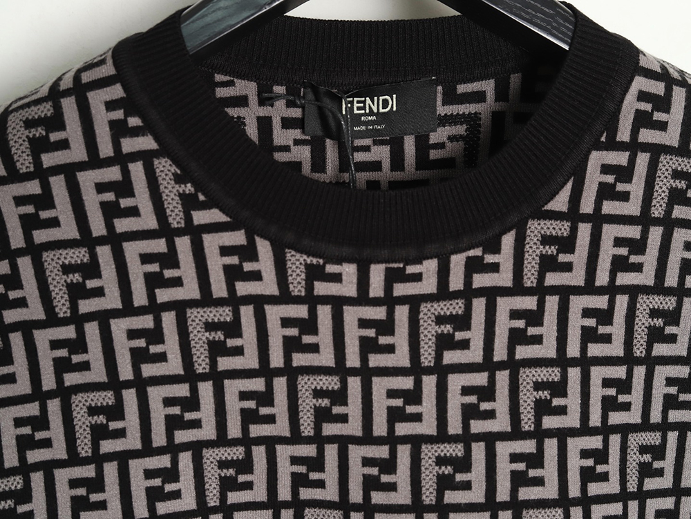 Fendi all over FF jacquard knitted short sleeve T-shirt TSK1