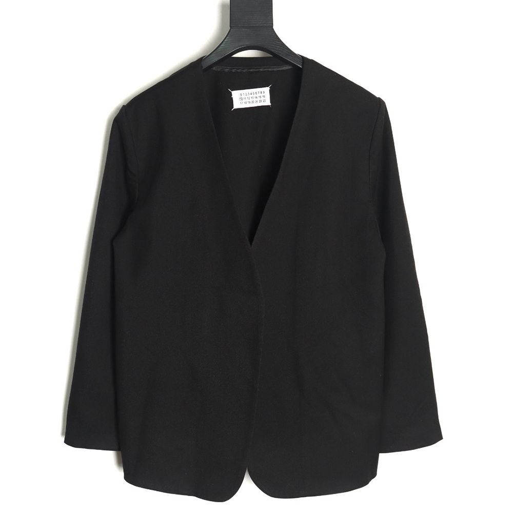Maison Margiela collarless silhouette suit jacket