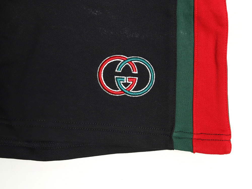 Gucci Side webbing double G embroidered lettering shorts