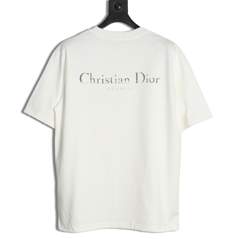 Dior washed distressed letter print short sleeves