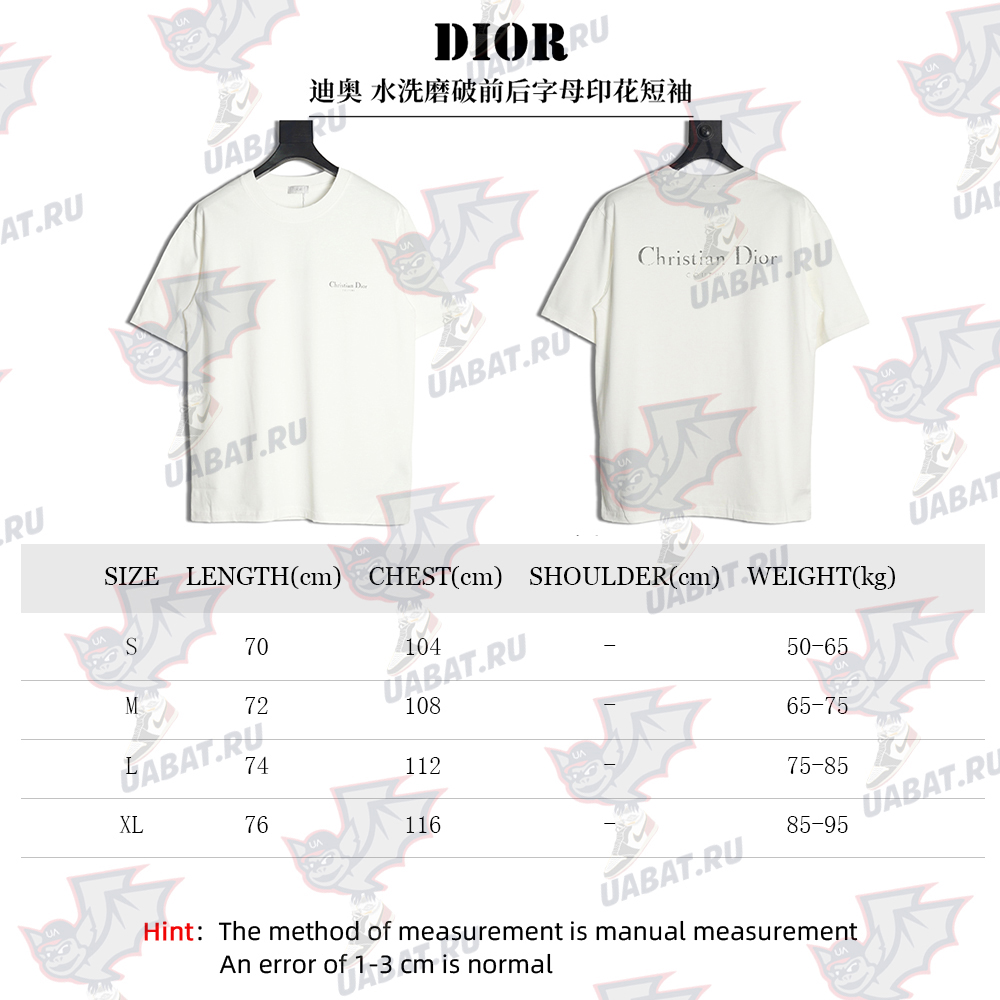 Dior washed distressed letter print short sleeves