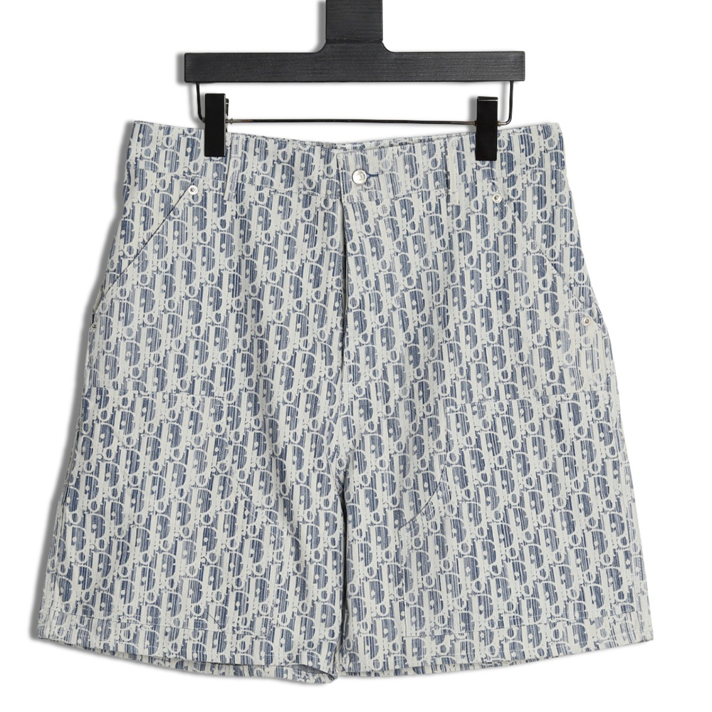 Dior all over print jacquard denim shorts